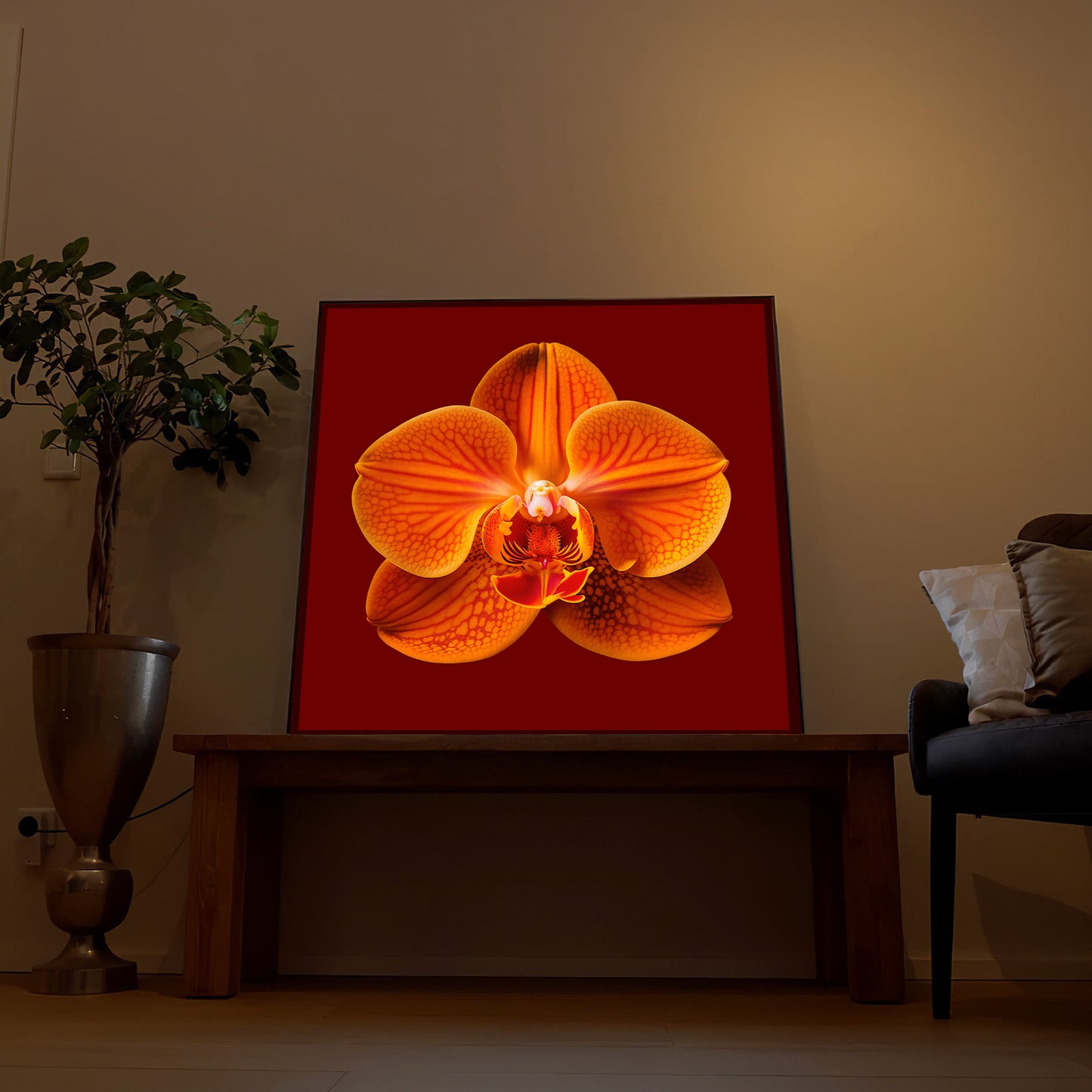orangene Orchideenblüte