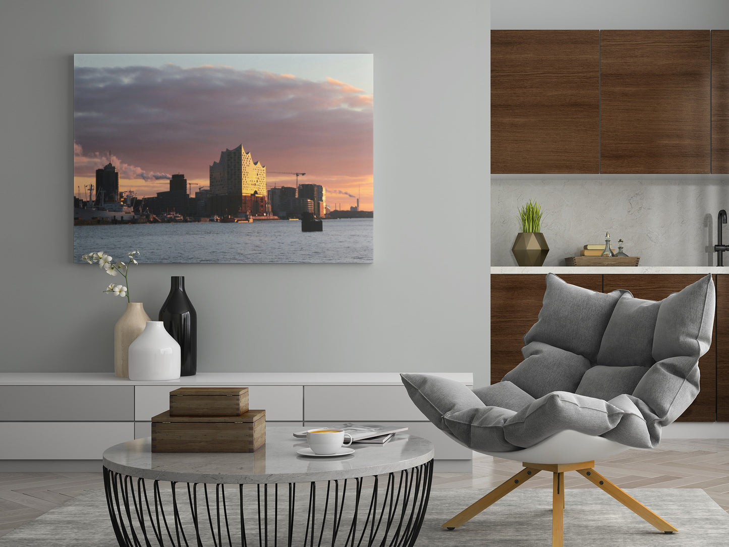 Hamburg Elbphilharmonie bei Sonnenuntergang - Poster oder Leinwand
