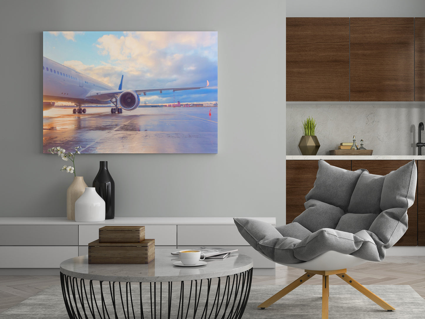 Flugzeug am Flughafen Gate - Poster oder Leinwand