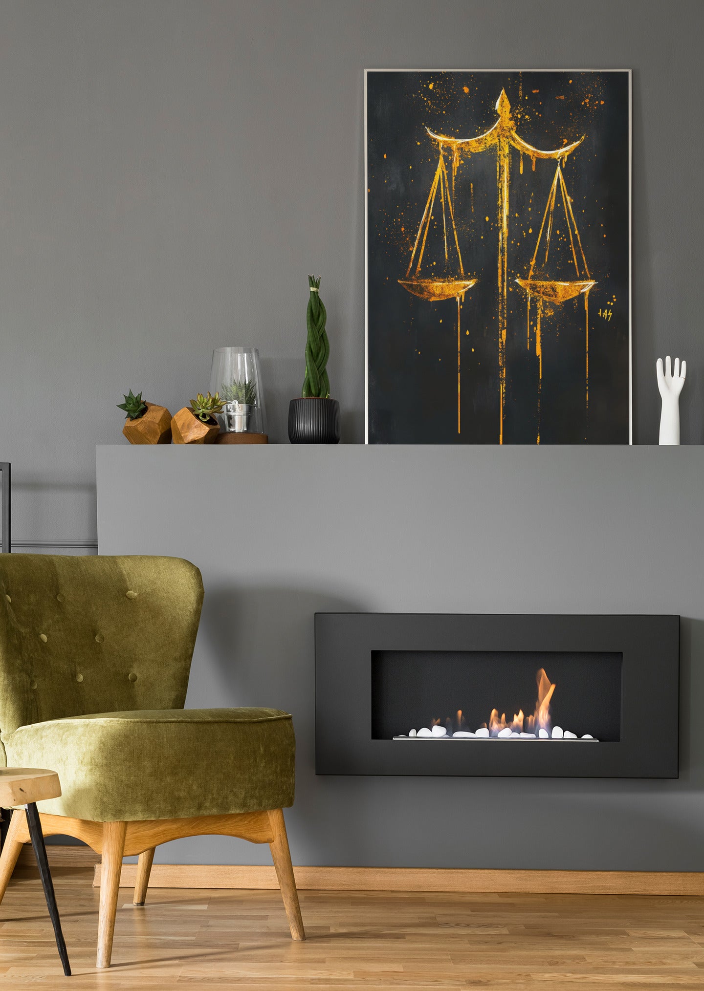 Goldene Waage der Gerechtigkeit - Poster oder Leinwand