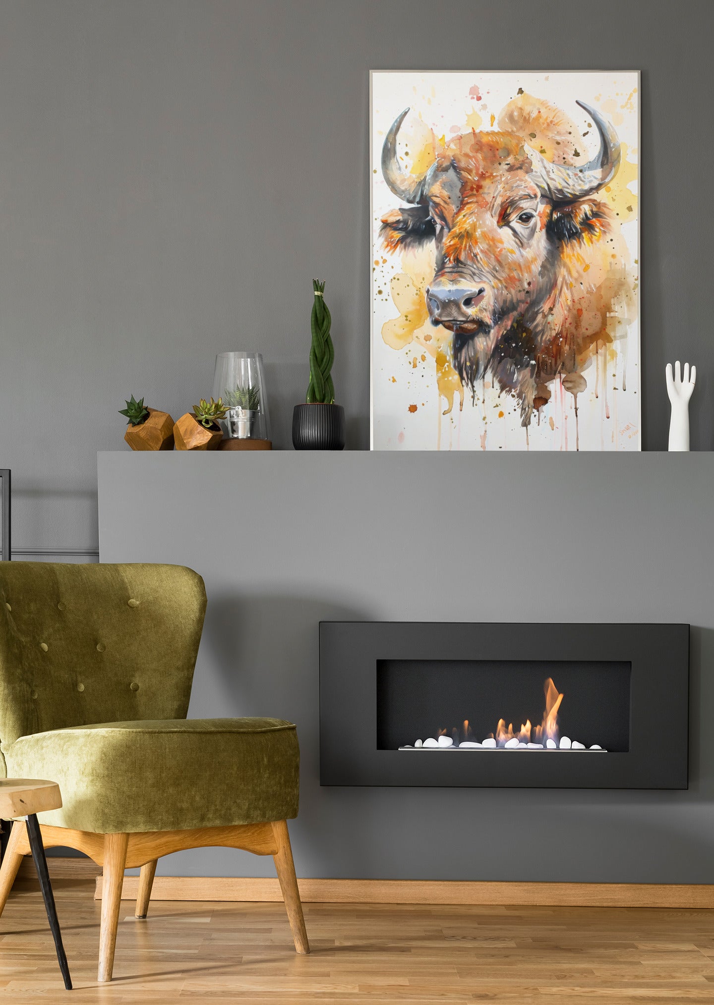 Afrikanischer Büffel Pastel - Poster oder Leinwand