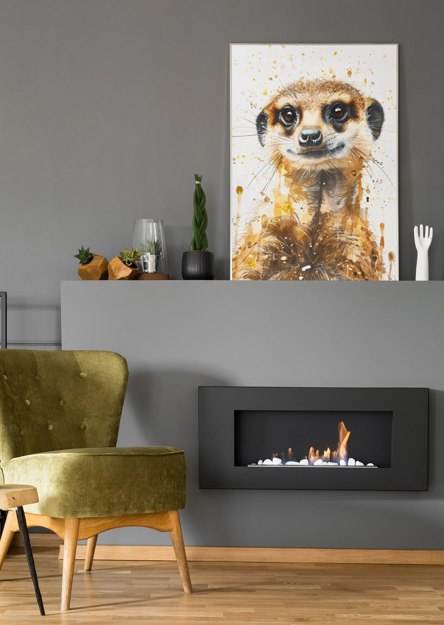 Erdmännchen Pastel - Poster oder Leinwand