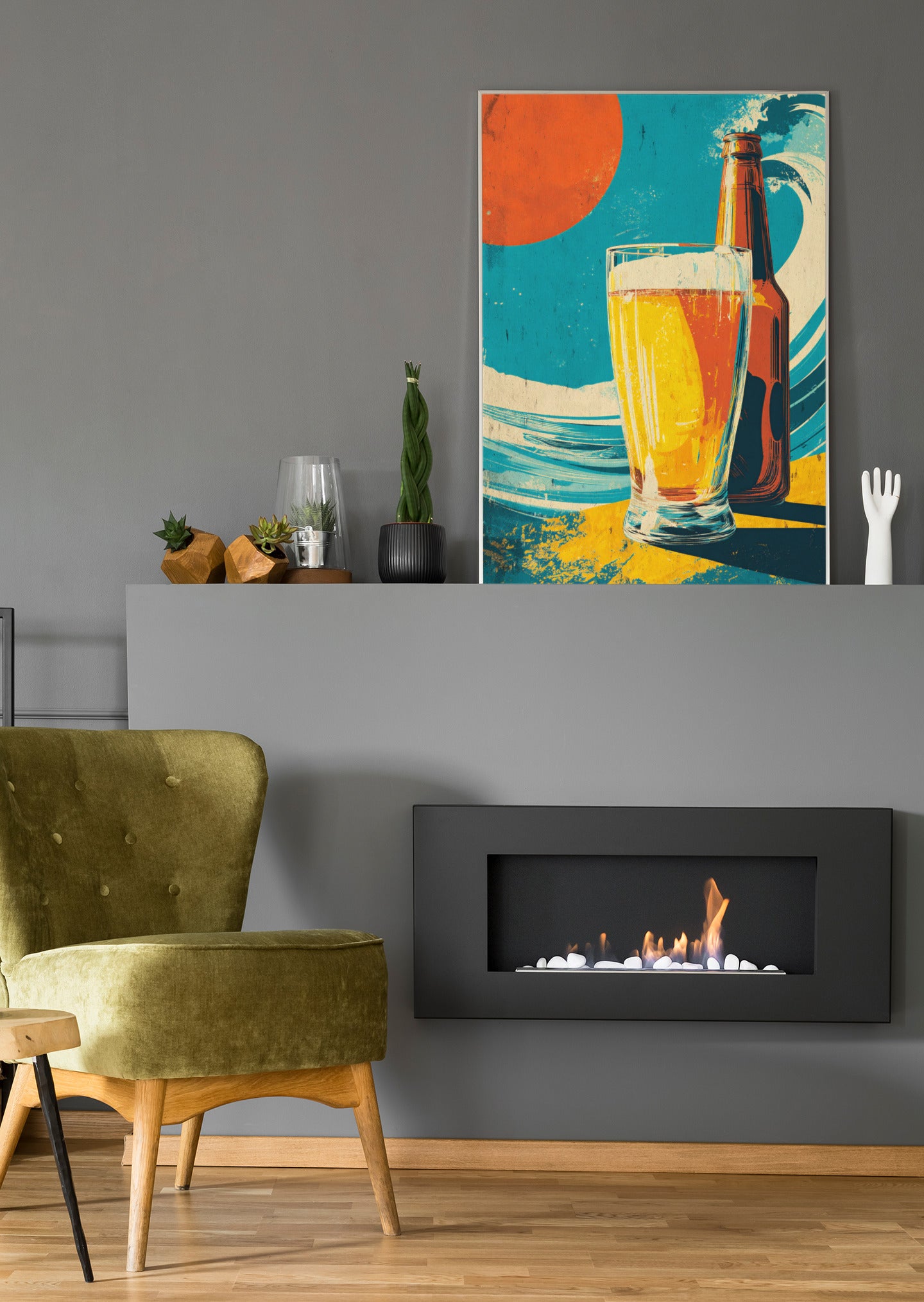 Retro Bier Vintage - Poster oder Leinwand