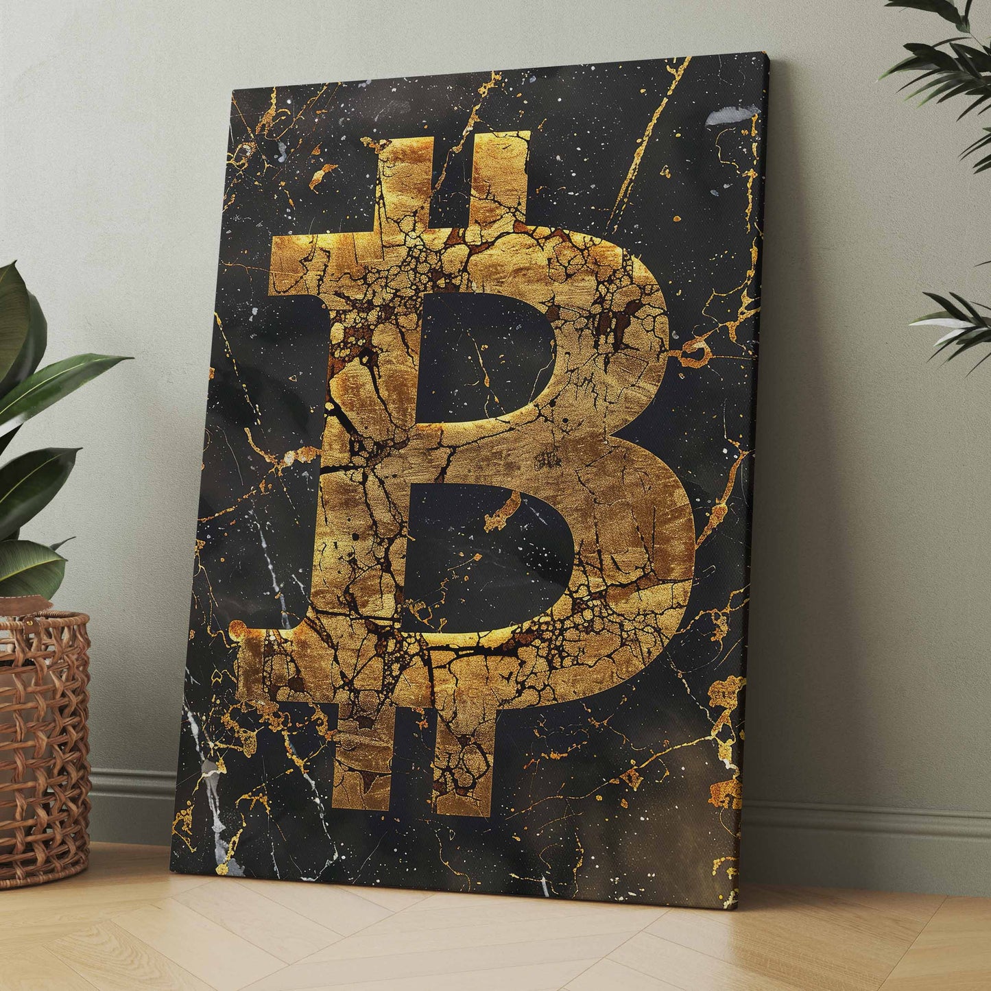Golden Bitcoin - Poster oder Leinwand