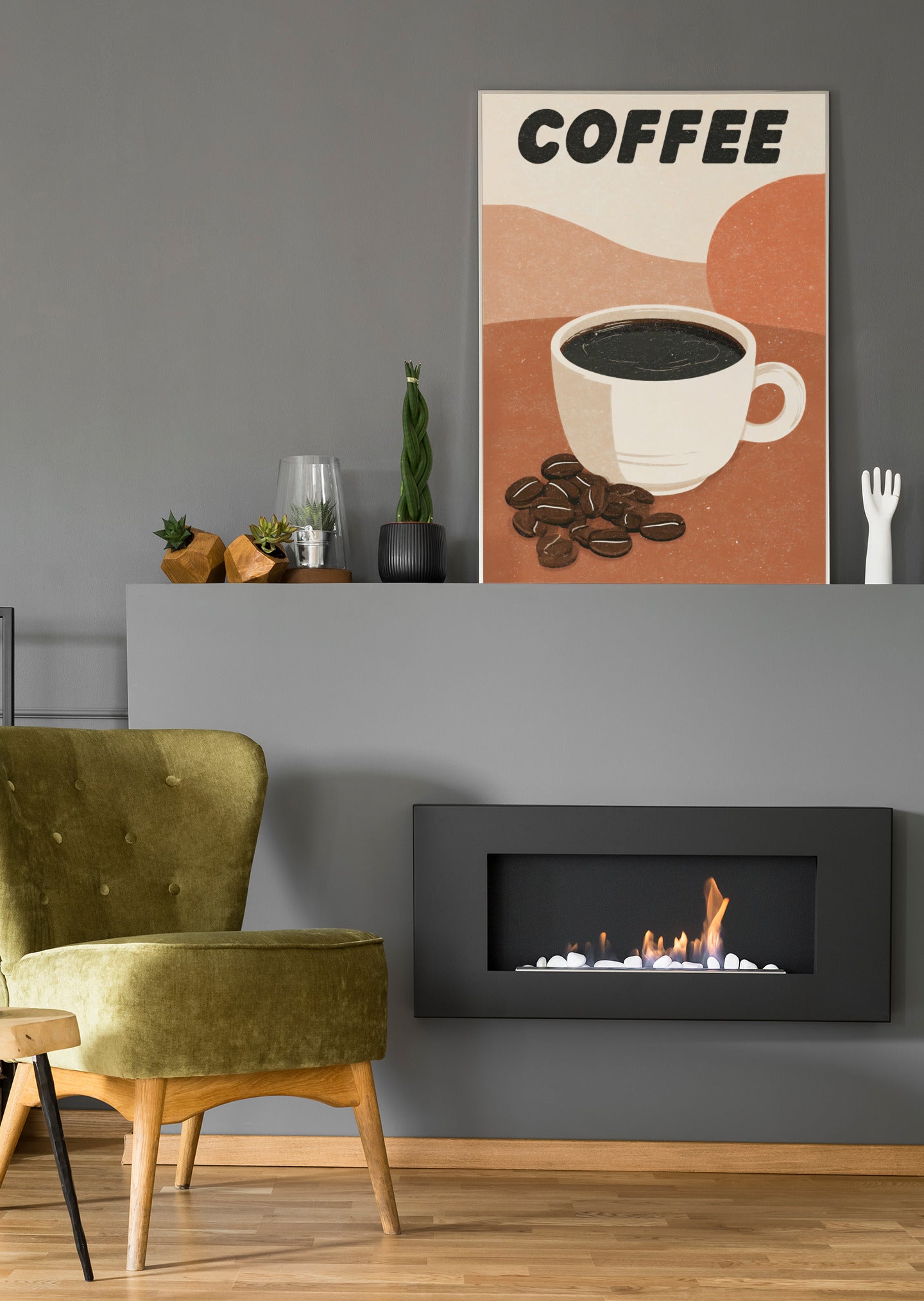 Kaffeetasse Minimalistisch - Poster oder Leinwand