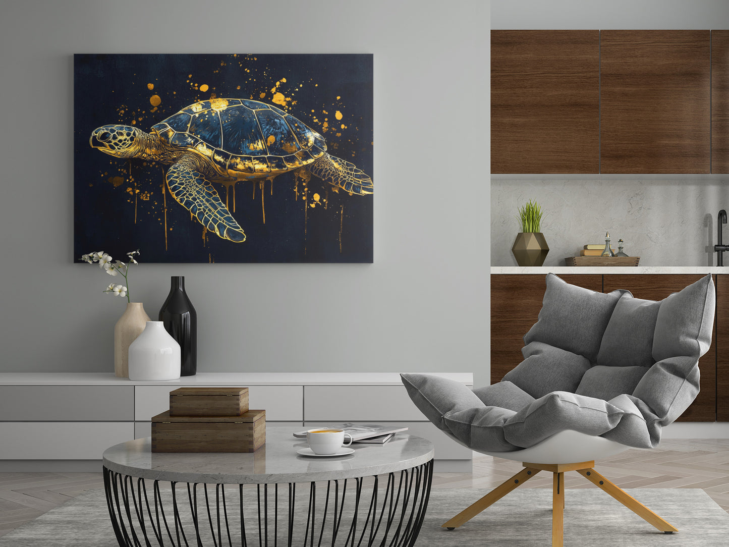 Goldenen Schildkröte - Poster oder Leinwand