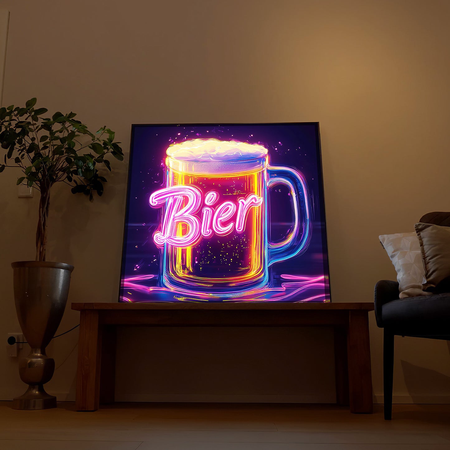 Neon Bier Glas