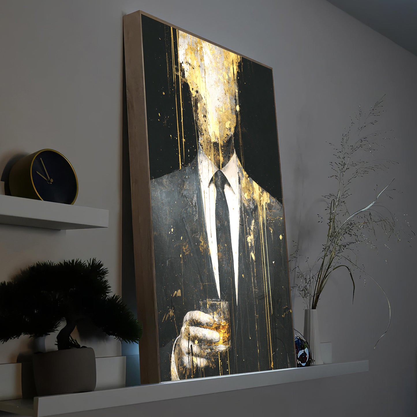 Goldener Mann im Anzug