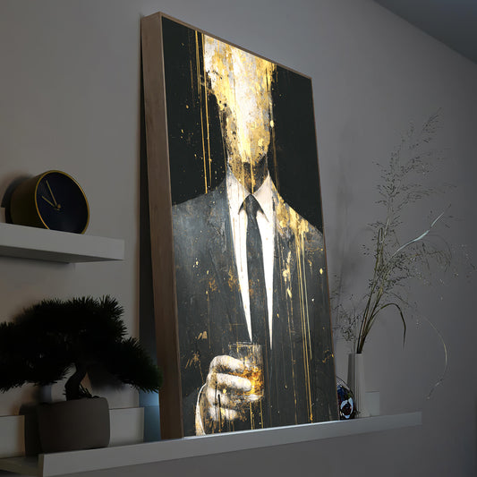 Goldener Mann im Anzug