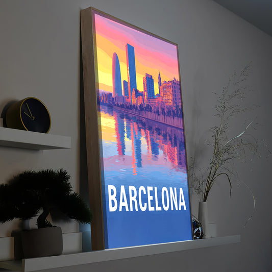 Barcelona Skyline Vintage