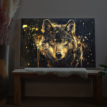 Goldener Wolf Abstract Art