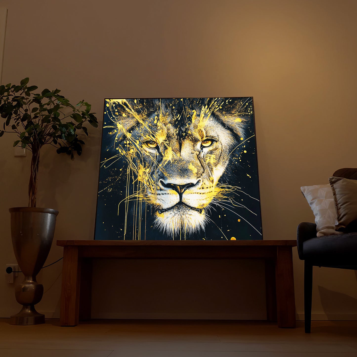 Goldener Löwe Abstrakte Kunst