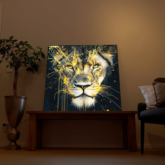 Goldener Löwe Abstrakte Kunst