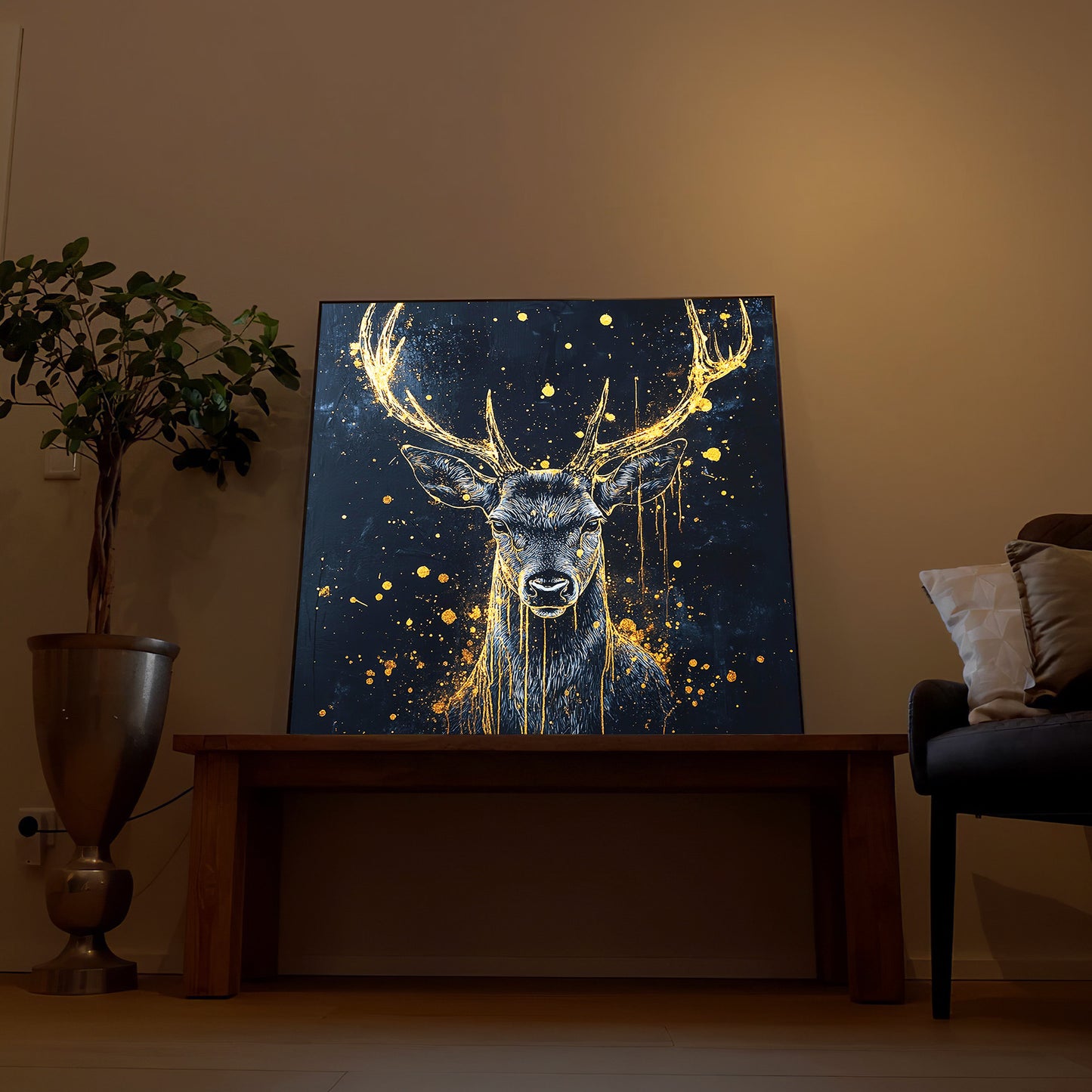 Goldener Hirsch Abstrakt