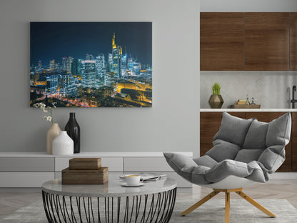 Frankfurt am Main - Skyline bei Nacht - Poster oder Leinwand