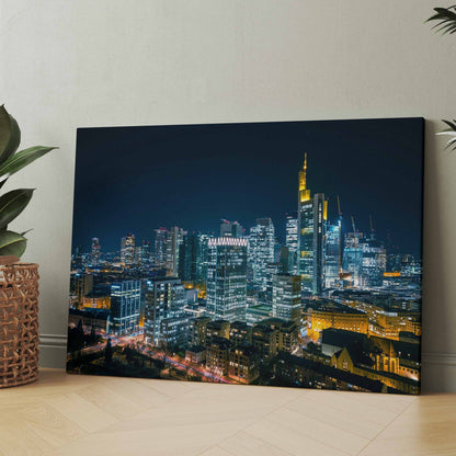 Frankfurt am Main - Skyline bei Nacht - Poster oder Leinwand