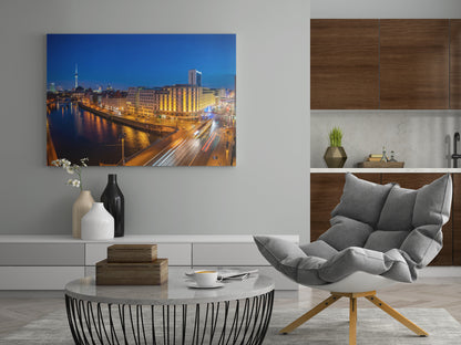 Berlin City bei Nacht - Poster oder Leinwand