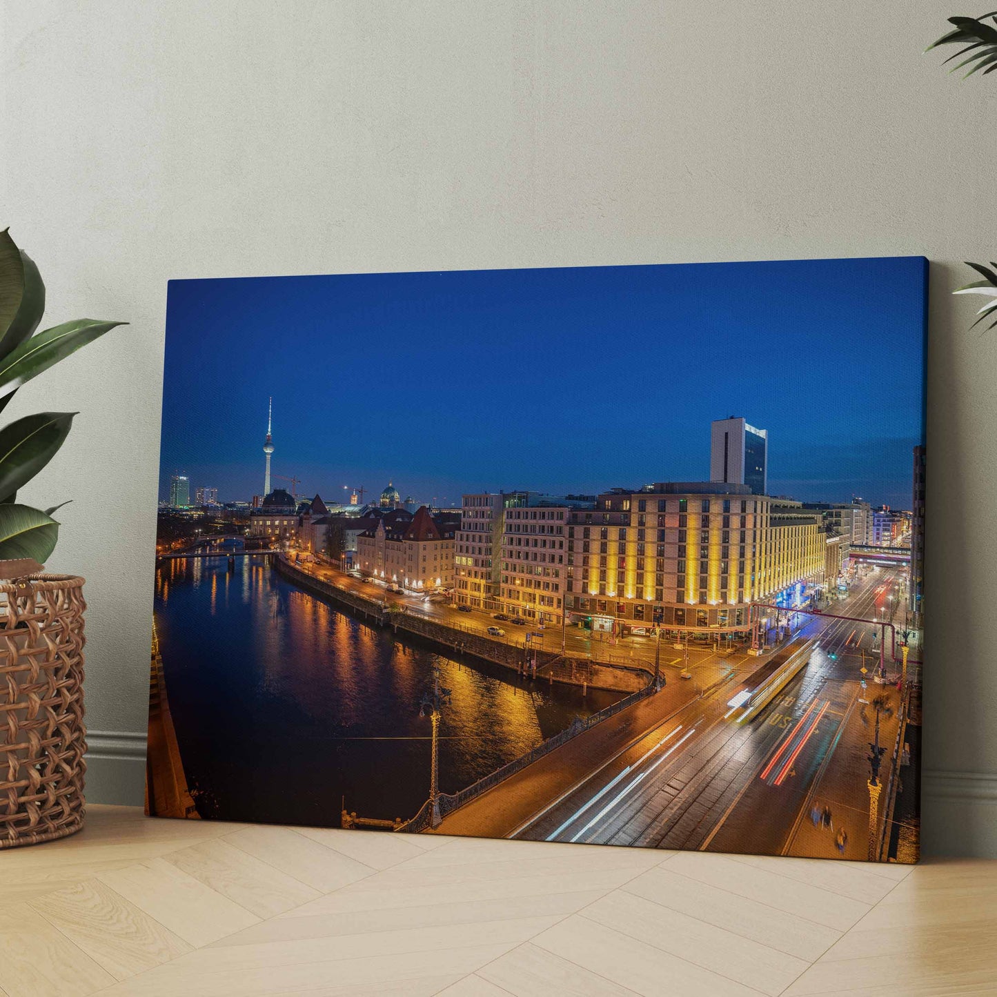 Berlin City bei Nacht - Poster oder Leinwand
