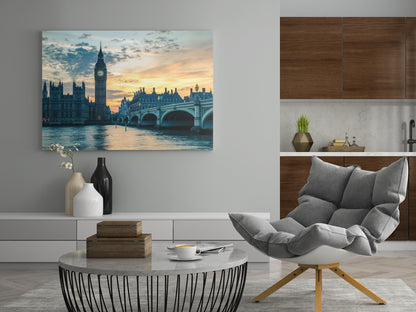 London Big Ben und Themse - Poster oder Leinwand