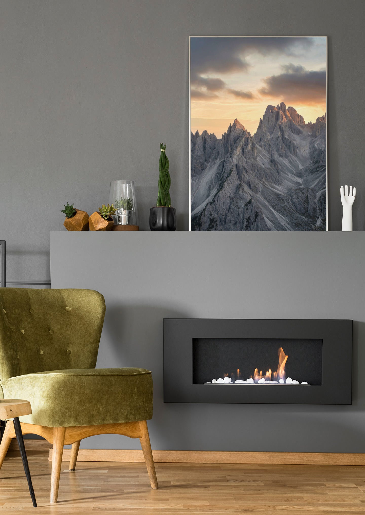 Italienische Alpen bei Sonnenuntergang - Poster oder Leinwand