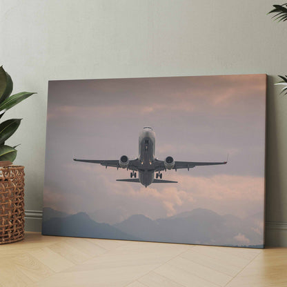 Flugzeug Airbus Take Off in den Alpen - Poster oder Leinwand