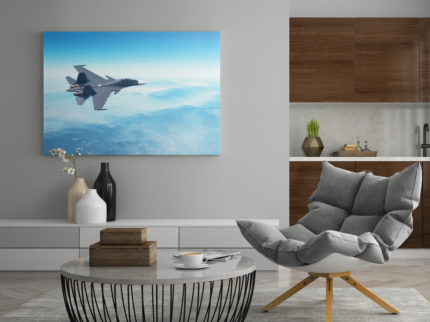 Kampfjet F35 in der Luft - Poster oder Leinwand