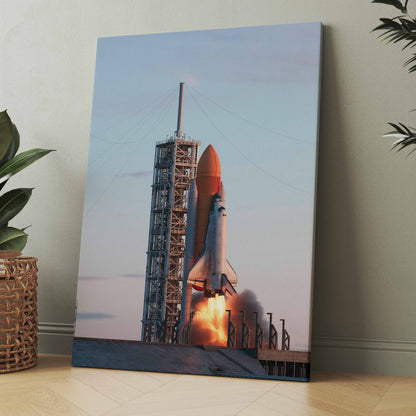 Space Shuttle beim Start - Poster oder Leinwand
