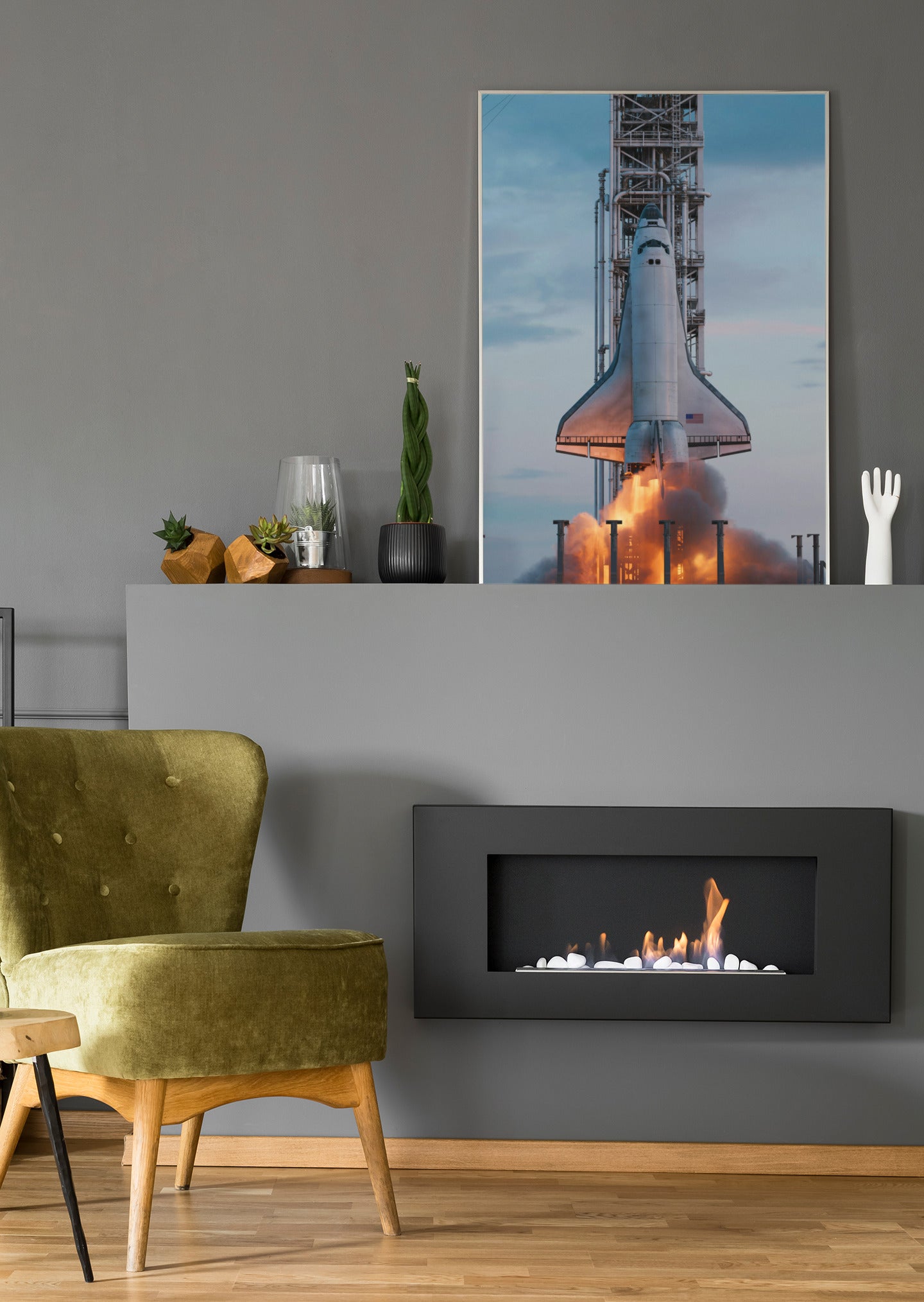 Space Shuttle an der Startrampe - Poster oder Leinwand
