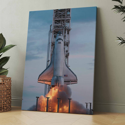 Space Shuttle an der Startrampe - Poster oder Leinwand