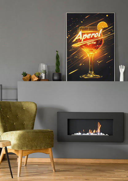 Aperol Spritz Neon - Poster oder Leinwand