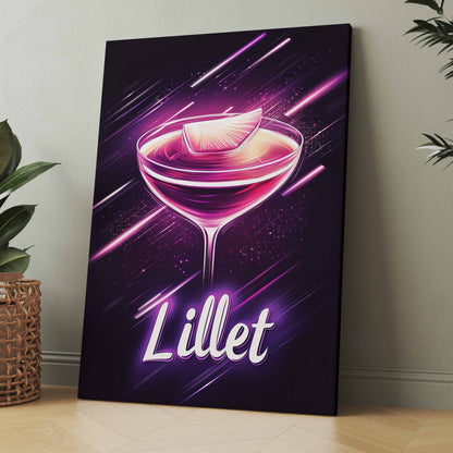 Lillet Neon Cocktail - Poster oder Leinwand