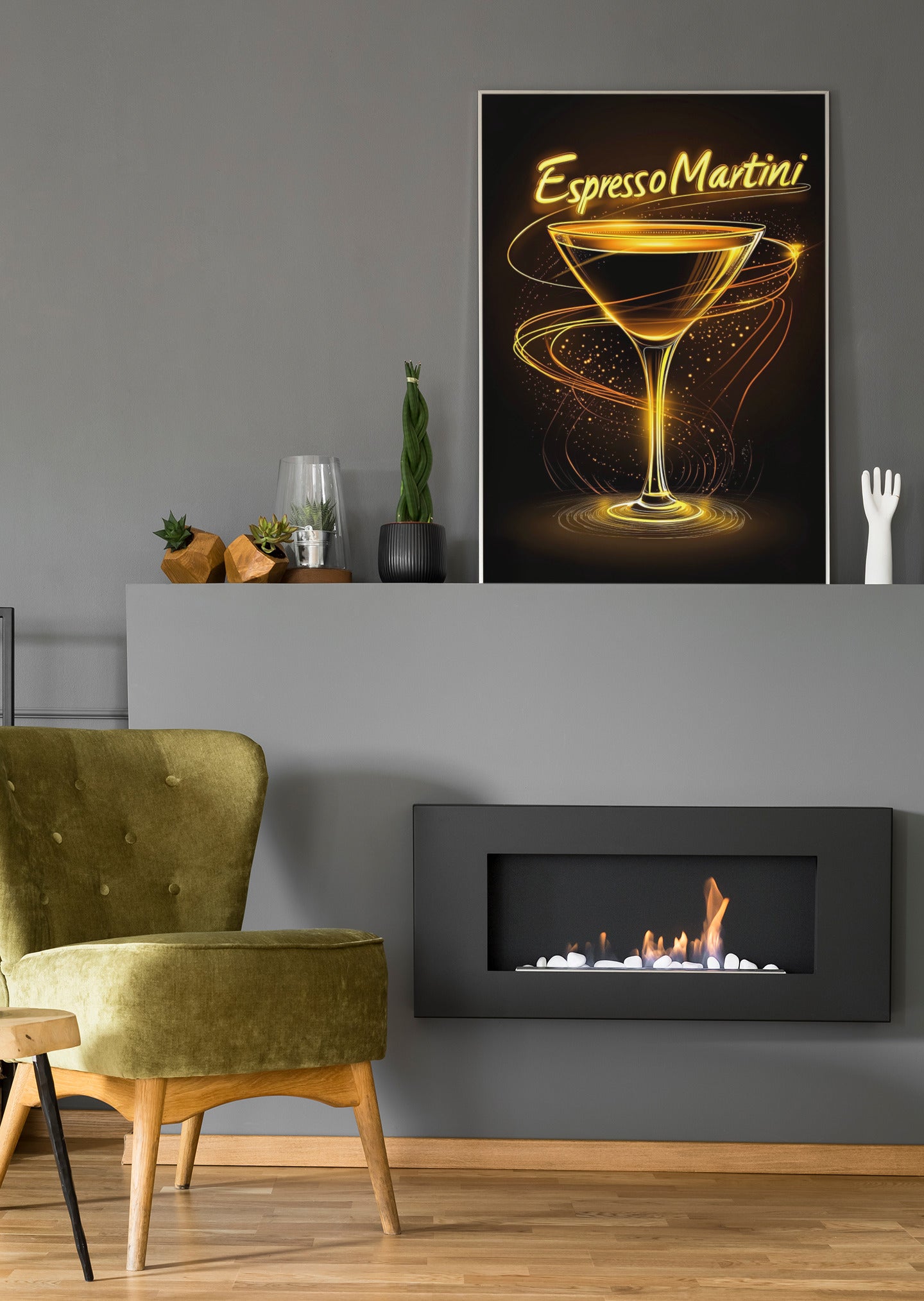 Espresso Martini Neon - Poster oder Leinwand