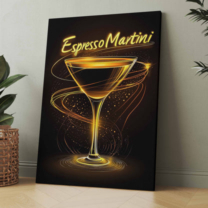 Espresso Martini Neon - Poster oder Leinwand
