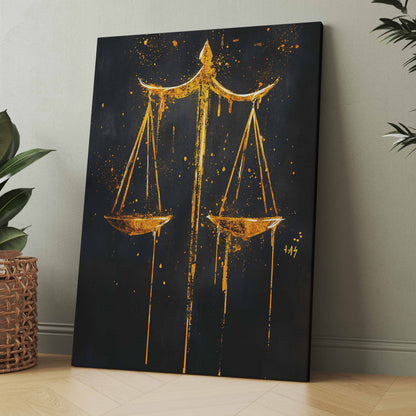 Goldene Waage der Gerechtigkeit - Poster oder Leinwand