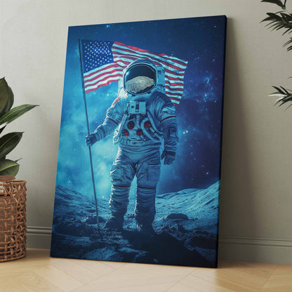 USA Astronaut auf dem Mond - Poster oder Leinwand