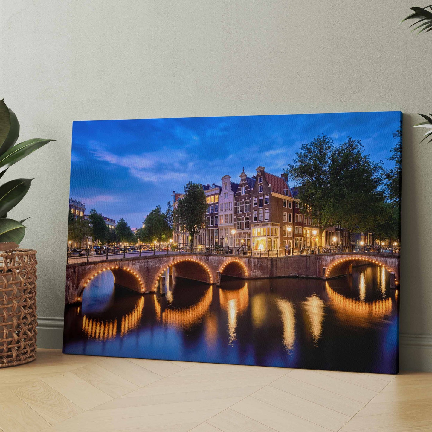 Amsterdam bei Nacht - Poster oder Leinwand