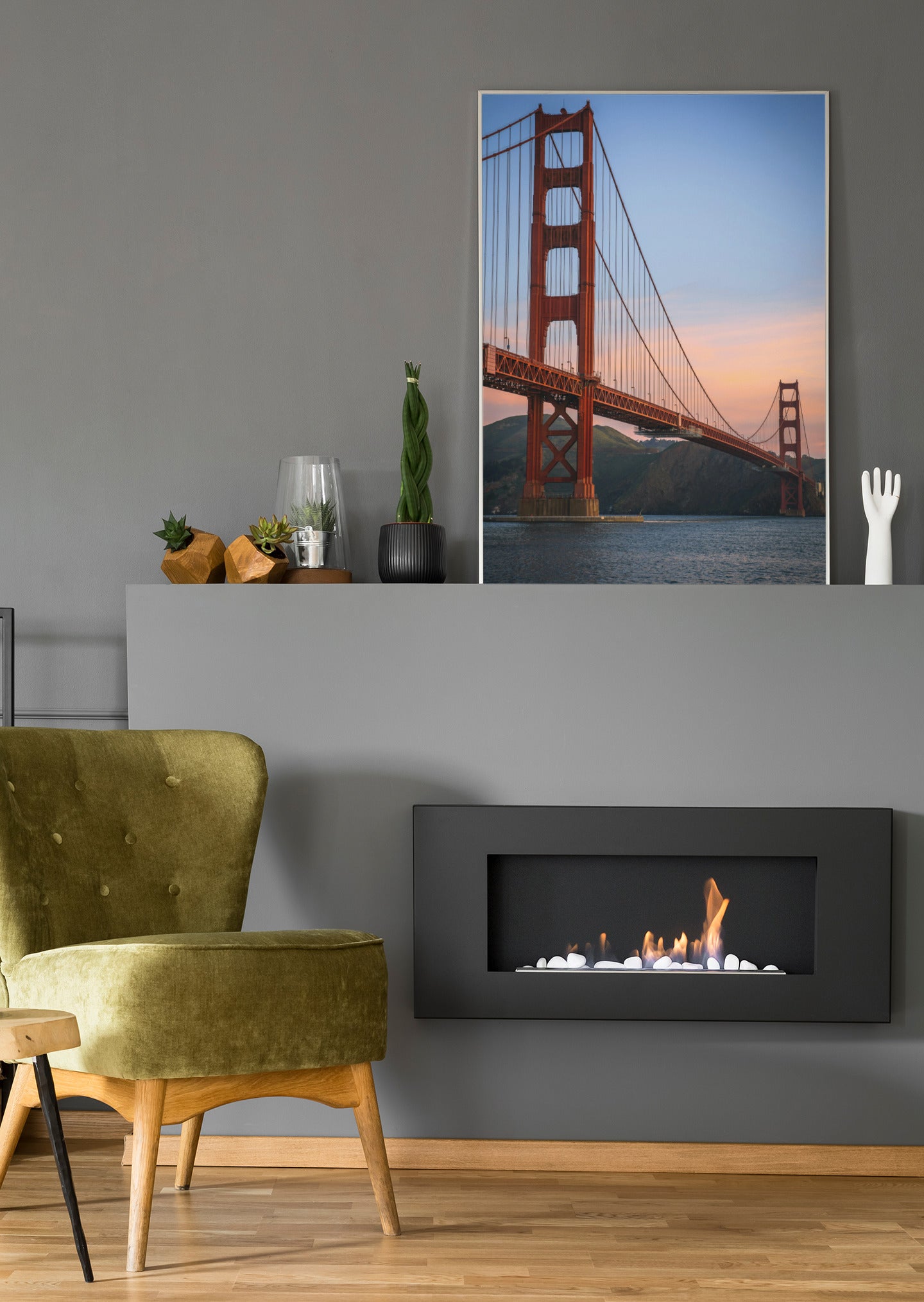 Golden Gate Bridge bei Dämmerung - Poster oder Leinwand