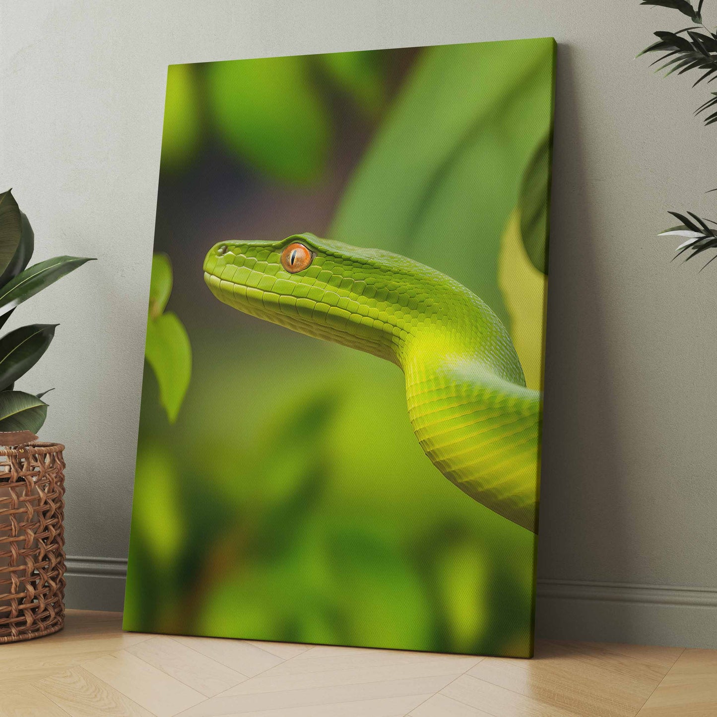 Grüne Schlange - Poster oder Leinwand