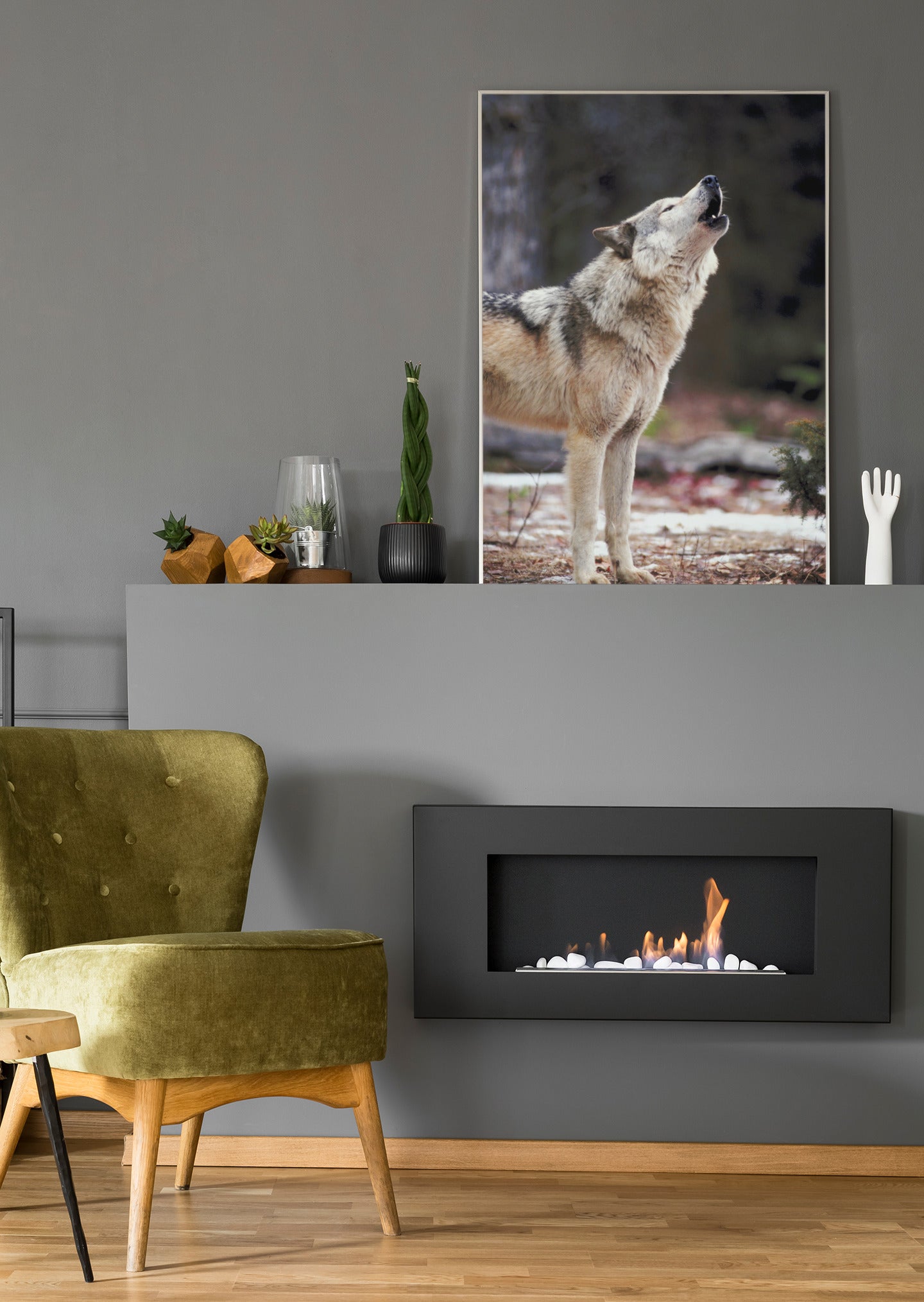 Heulender Wolf - Poster oder Leinwand