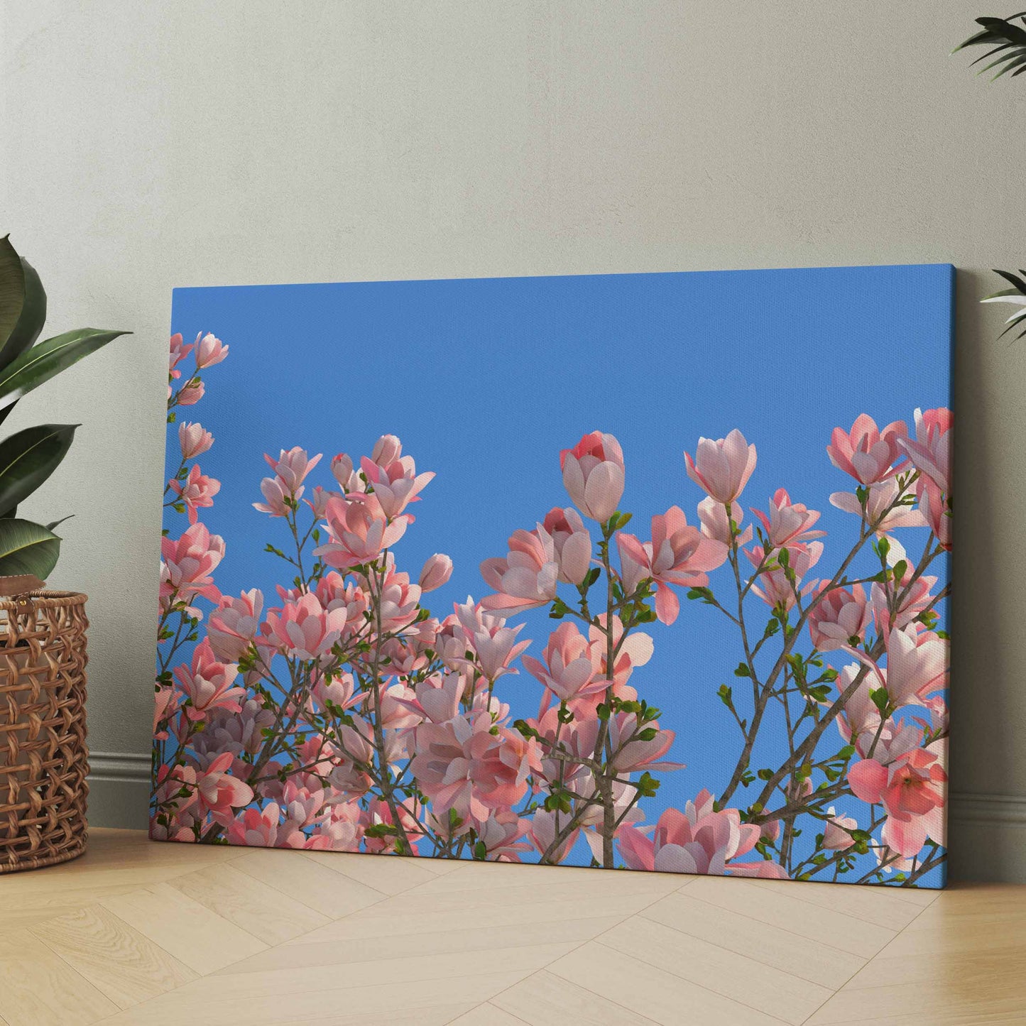 rosa blühender Baum - Poster oder Leinwand