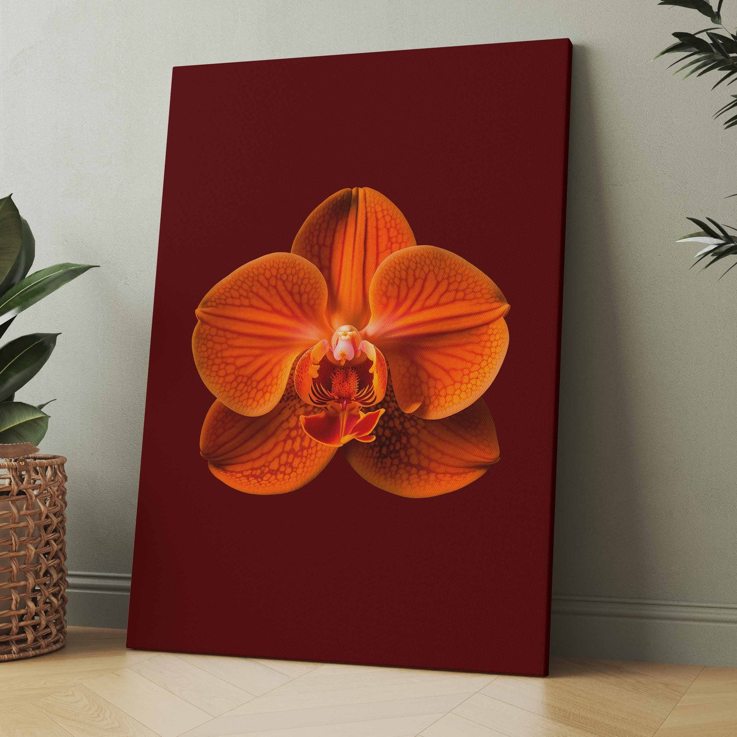 orangene Orchideenblüte - Poster oder Leinwand