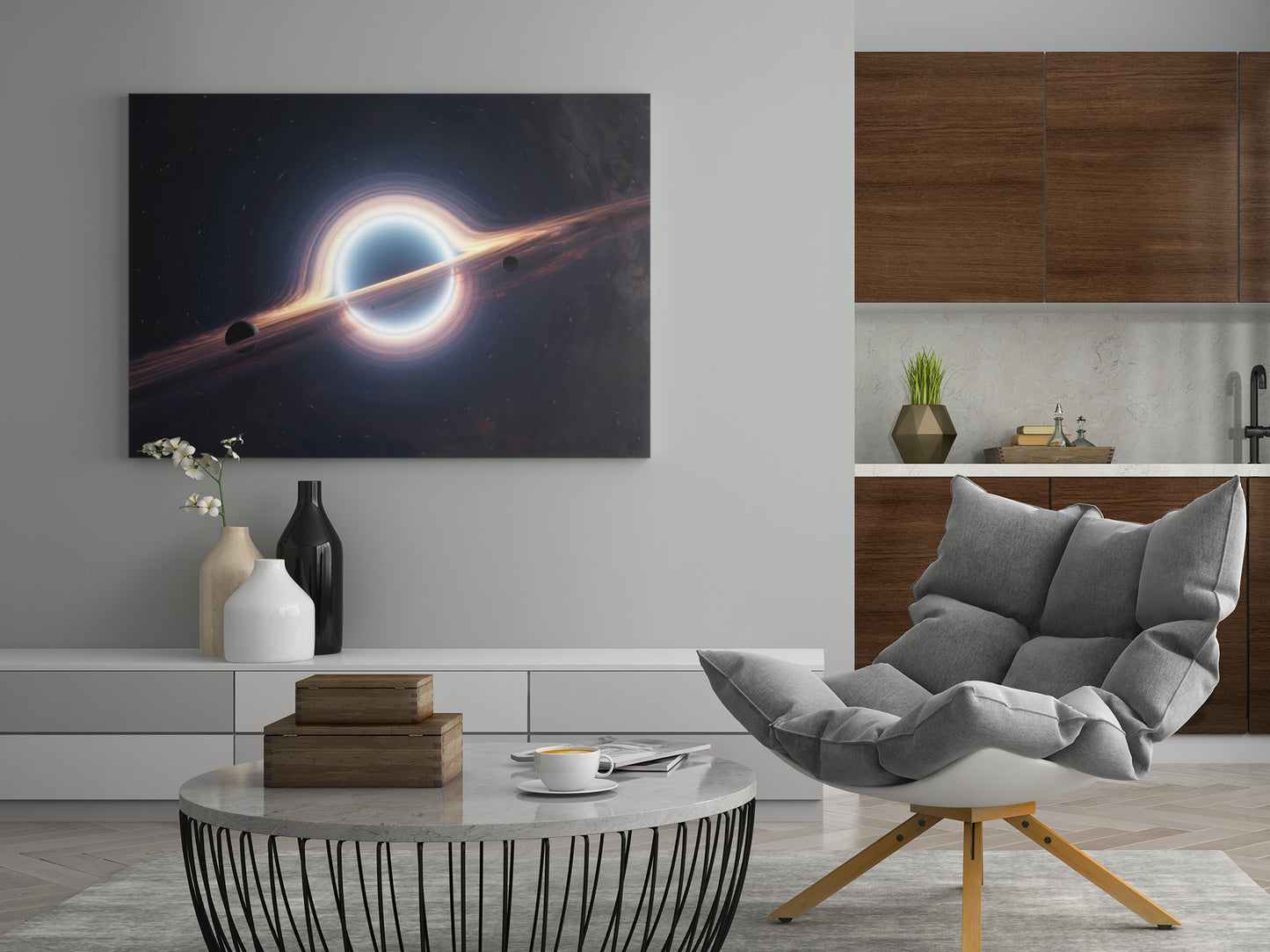 Schwarzes Loch im Weltall - Poster oder Leinwand