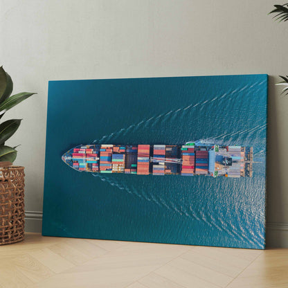 Containerschiff von oben - Poster oder Leinwand