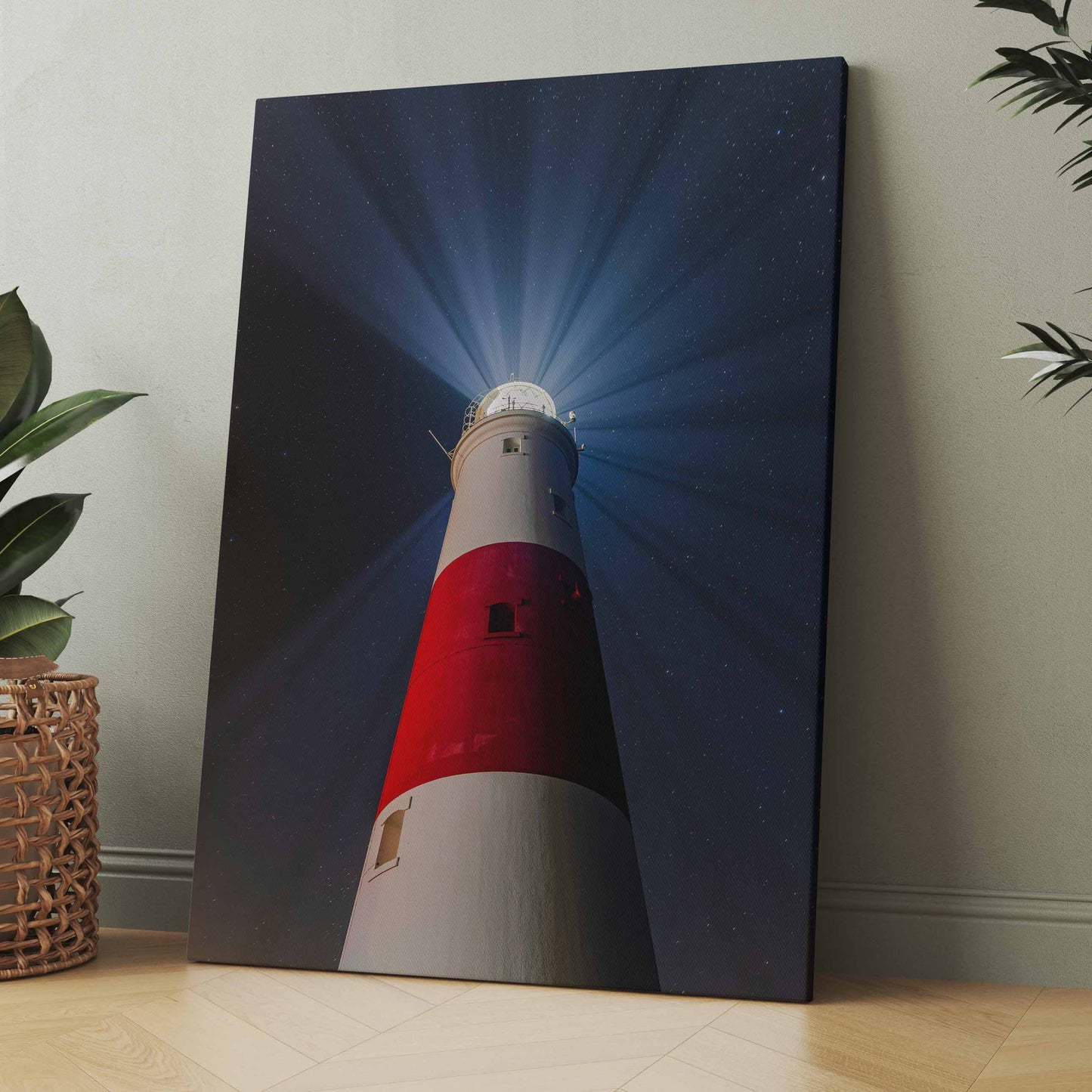 Leuchtturm bei Nacht - Poster oder Leinwand