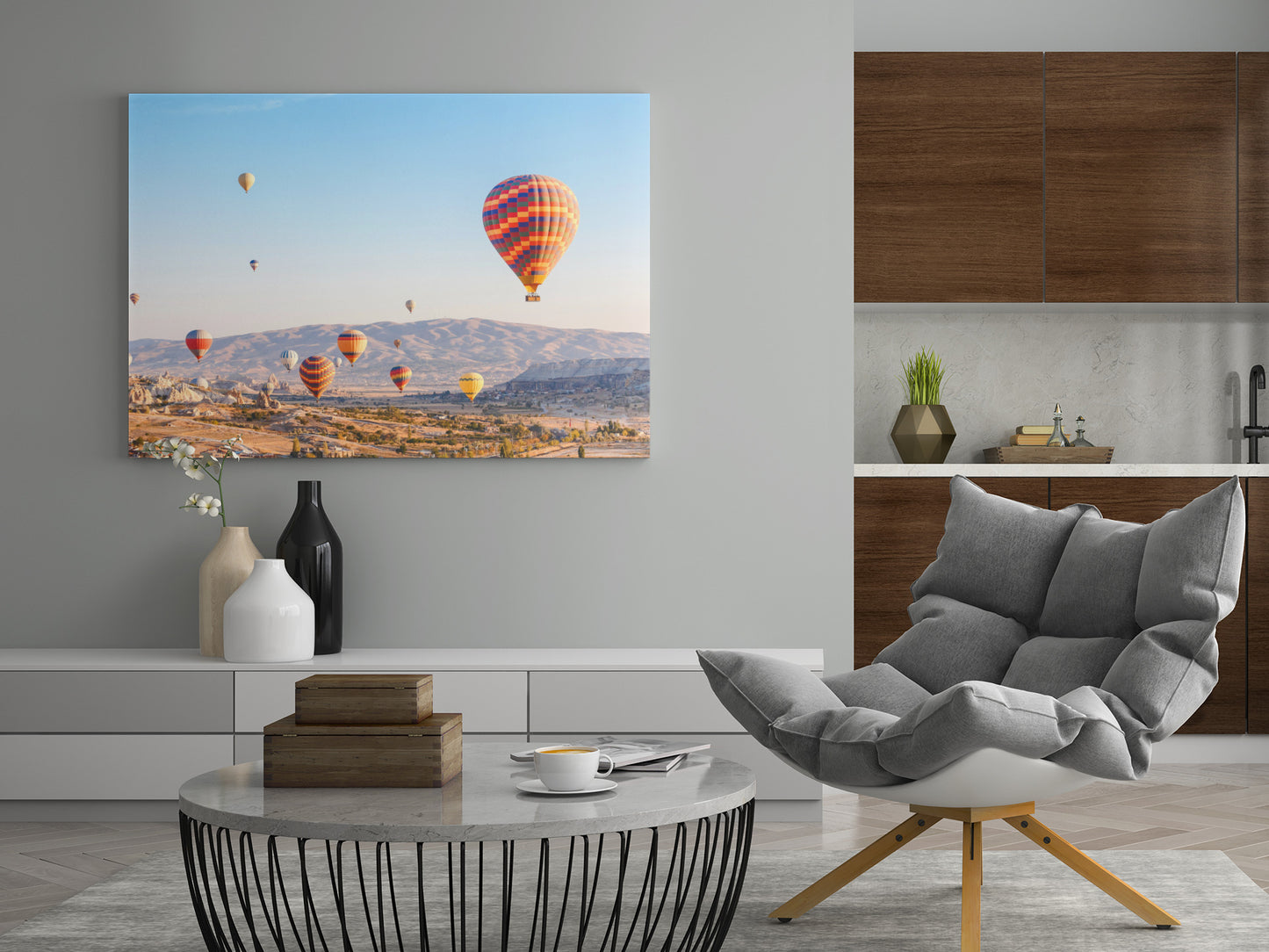 Heißluftballons in Kappadokien - Poster oder Leinwand