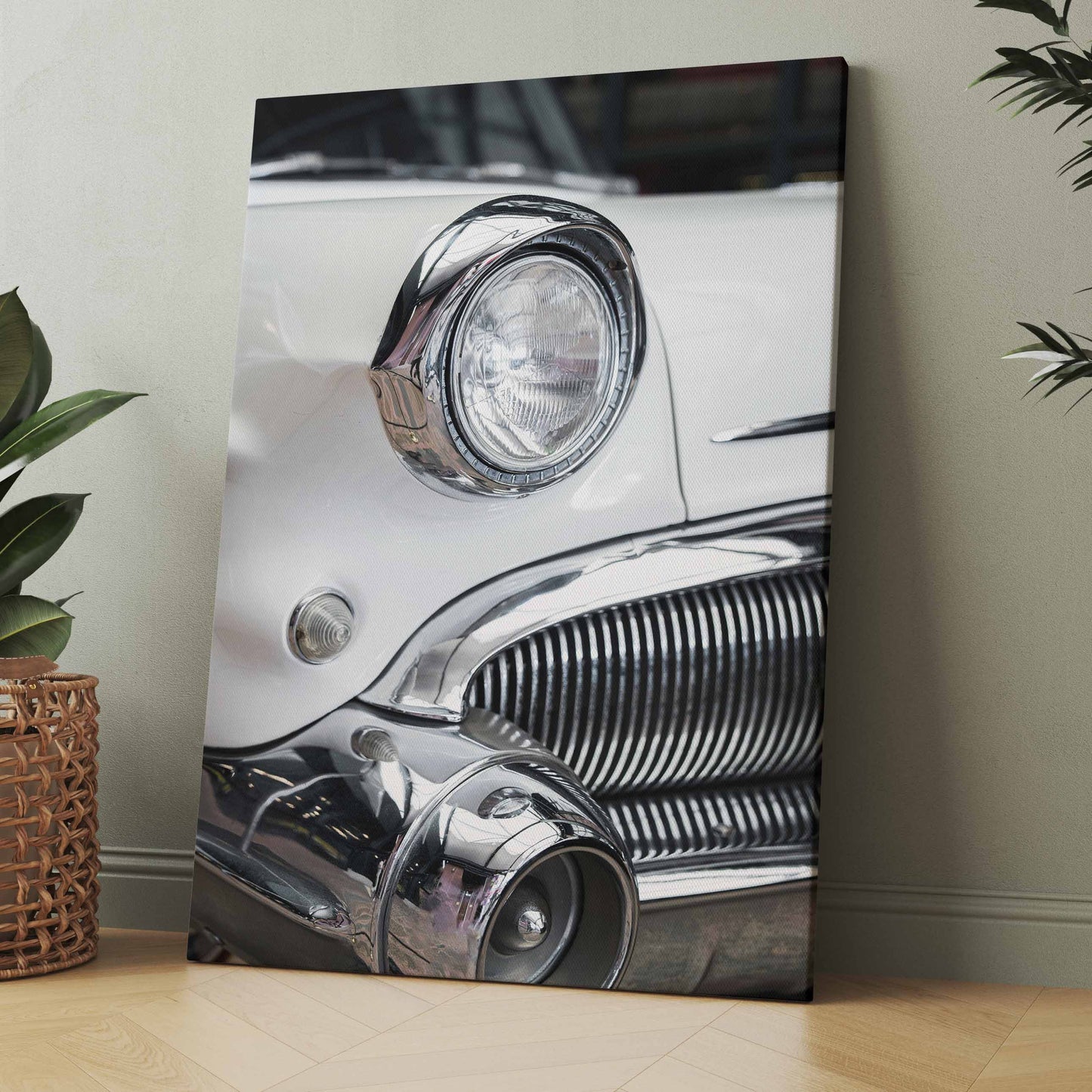 White Oldtimer - Poster oder Leinwand