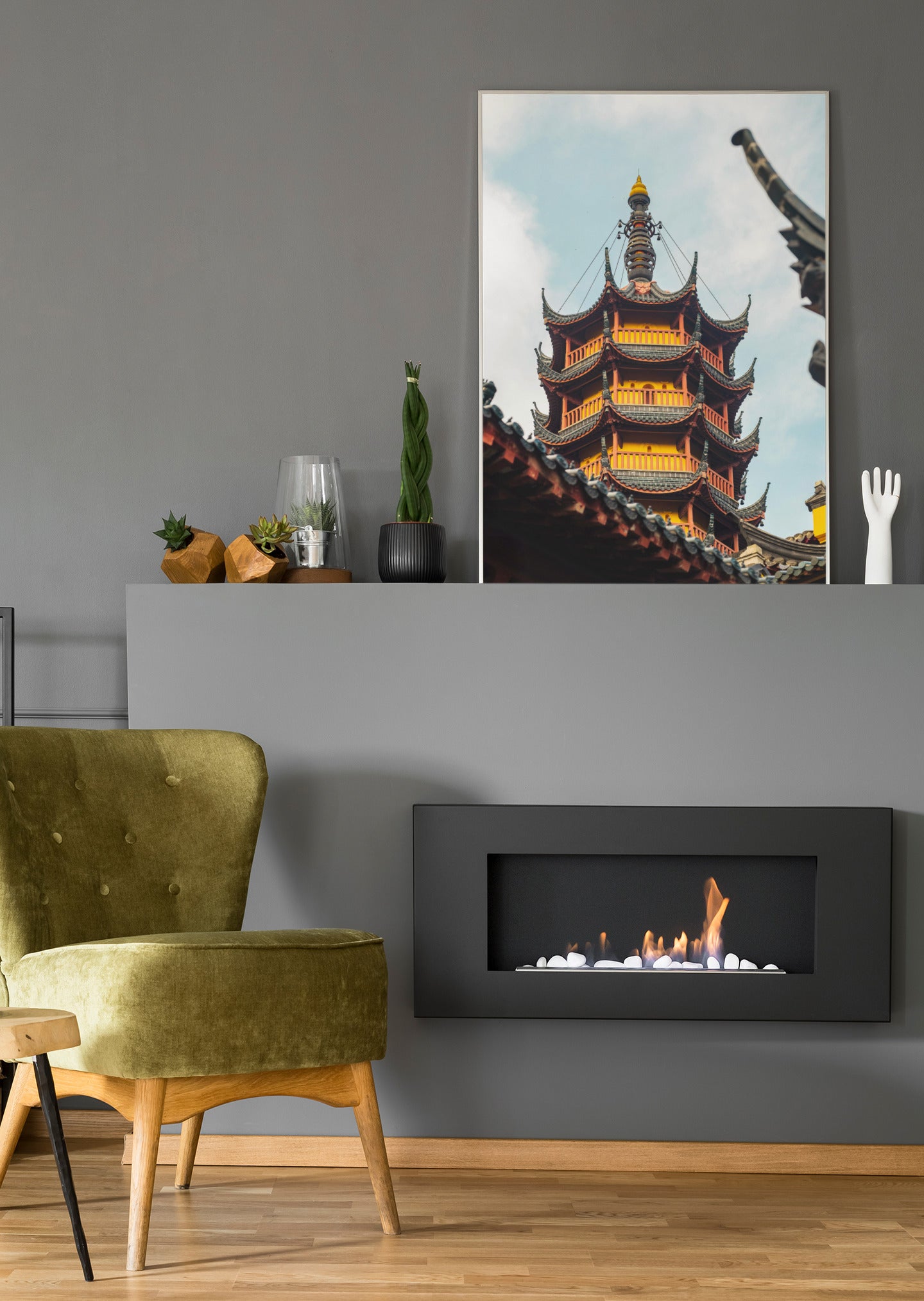Chinesischer Tempel - Poster oder Leinwand