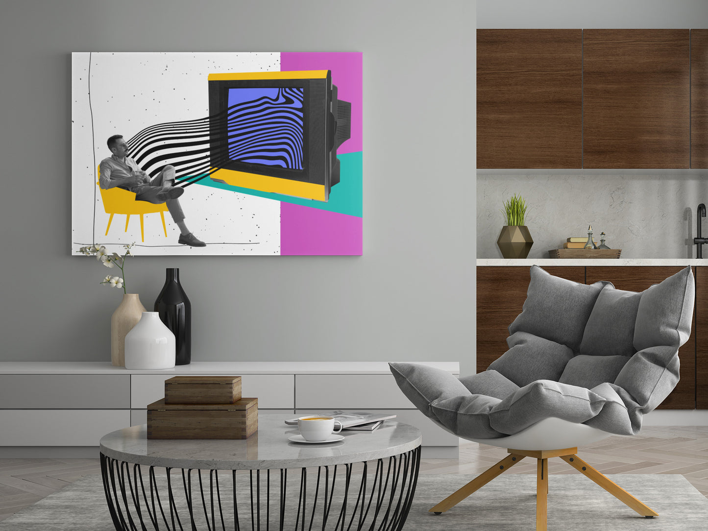 Retro Color TV  - Poster oder Leinwand