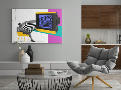 Retro Color TV  - Poster oder Leinwand