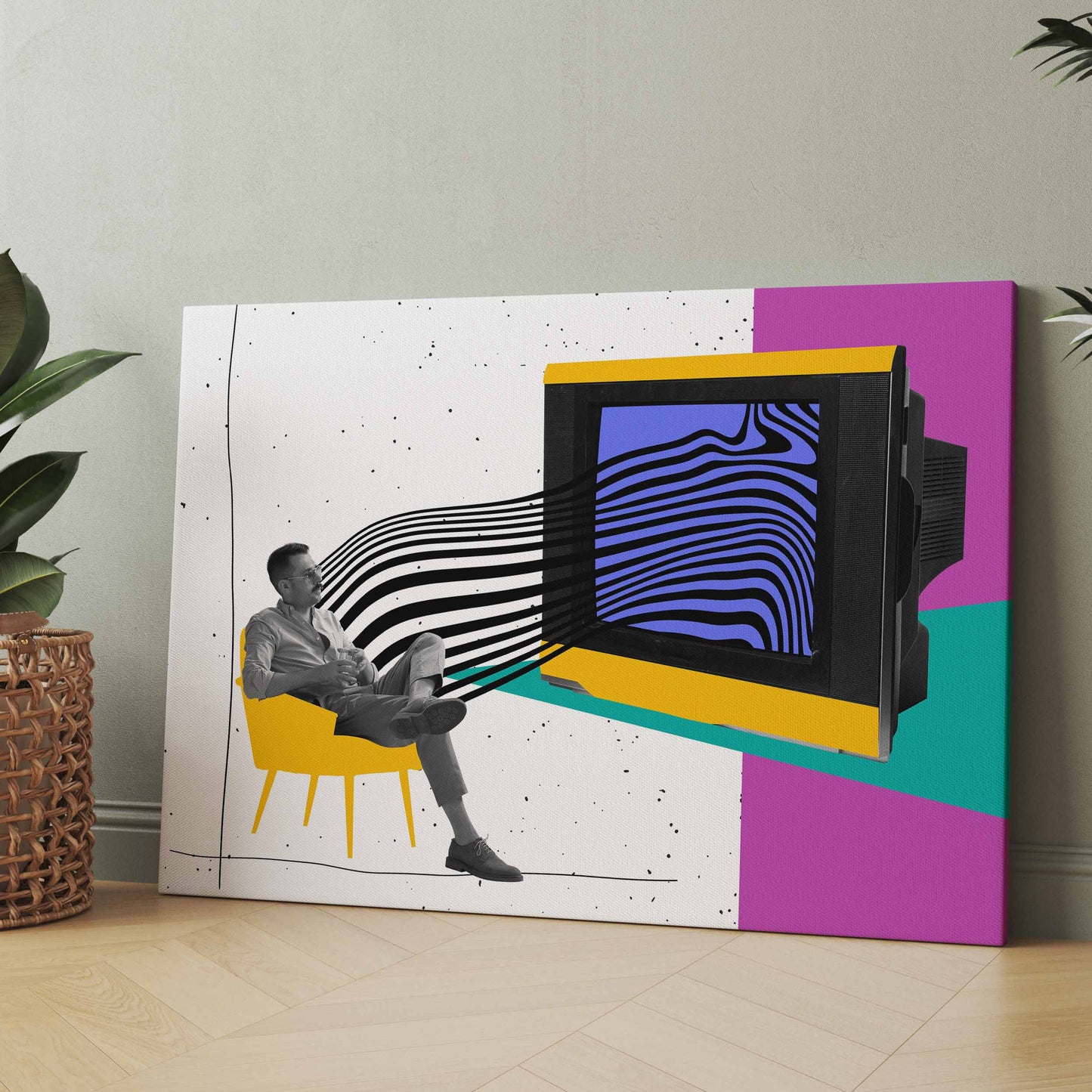 Retro Color TV  - Poster oder Leinwand